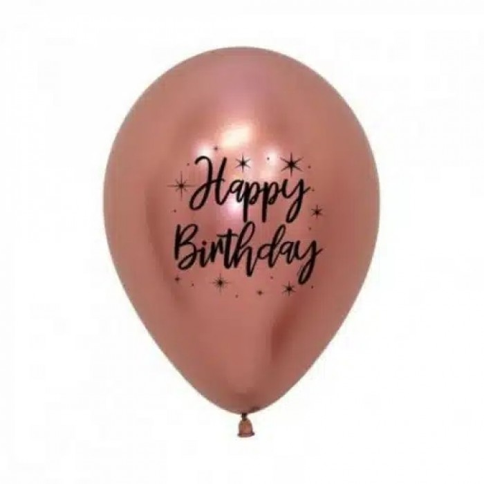 Chrominis balionas "Happy birthday", rožinio aukso (30cm) Chrominis balionas "Happy birthday", rožinio aukso (30cm)