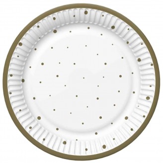 Lėkštutės “Auksiniai taškeliai” (23cm, 8vnt)