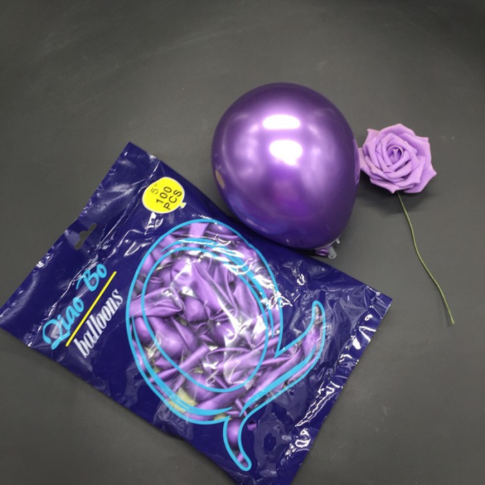 Chrominiai maži balionai, violetiniai (20vnt, 13cm)