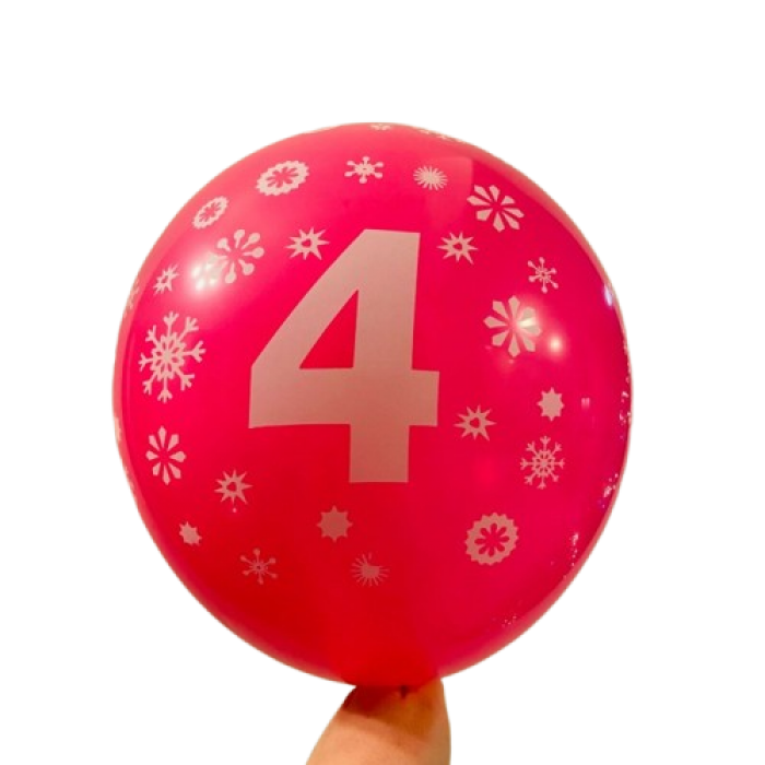 Balionas su skaičiumi 4, vyšninė (30cm) Balionas su skaičiumi 4, vyšninė (30cm)