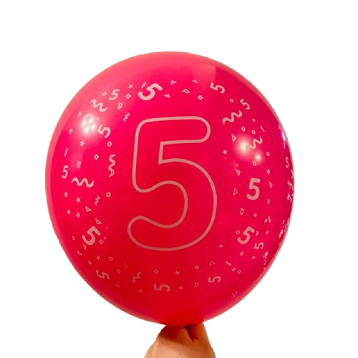 Balionas su skaičiumi 5, vyšninė (30cm) Balionas su skaičiumi 5, vyšninė (30cm)