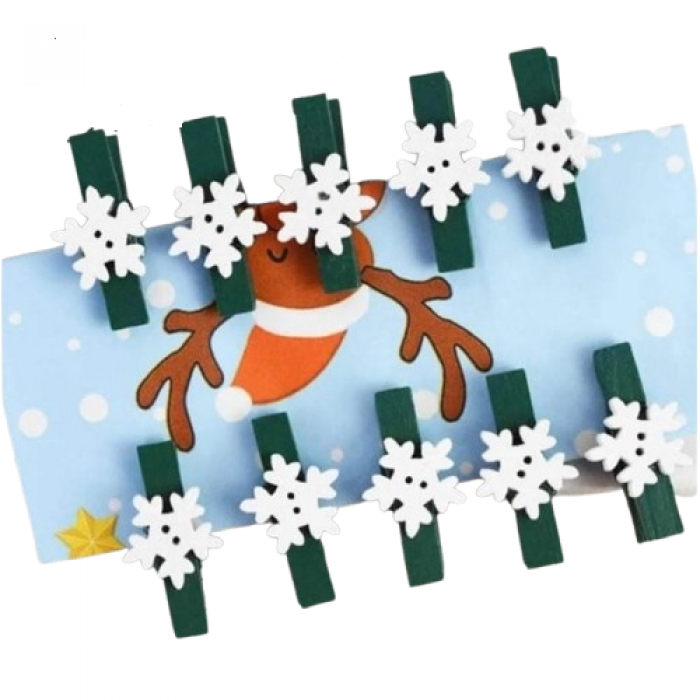 Kalėdiniai mediniai segtukai, žali (25vnt) Kalėdiniai mediniai segtukai, žali (25vnt)