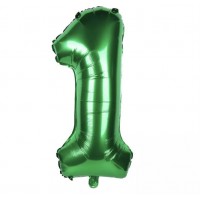 Folinis balionas-skaičius 1, žalias (82cm)