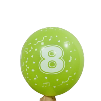Balionas su skaičiumi 8, salotinis (30cm)